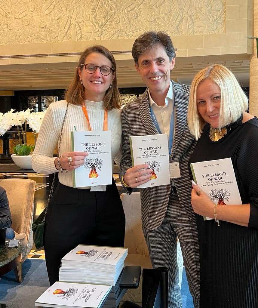 The book ‘Lessons of War’ authored by Vladyslav Burda and Larisa Mudrak was presented at the FBN Global International Summit in Paris